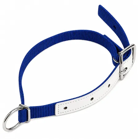 Collier ajustable moutons/chèvres en nylon bleu 60 cm