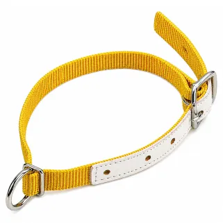 Collier ajustable moutons/chèvres en nylon jaune 60 cm