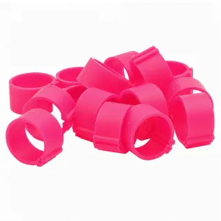 Bagues à clip éco Ø25mm rose - Lot de 50 pièces