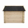 Niche chien en bois toit type chalet madrier toit PVC taille L 116 x 87 x 90 cm 