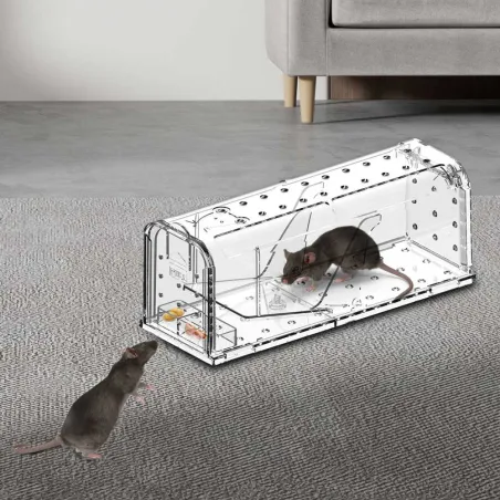 Lot de 2 cages à souris résistantes en plastique aéré