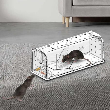 Lot de 2 cages à souris résistantes en plastique aéré