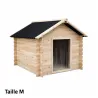 Niche chien en bois toit type chalet madrier toit PVC taille L 116 x 87 x 90 cm 