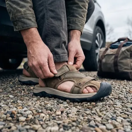 Sandales homme synthétique marron - Confort et résistance