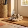 Baskets femme taupe aspect cuir PU - Fermeture éclair 36-41