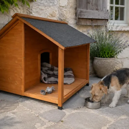 Niche en Bois pour Chien - Terrasse Épicéa 100x90x82cm