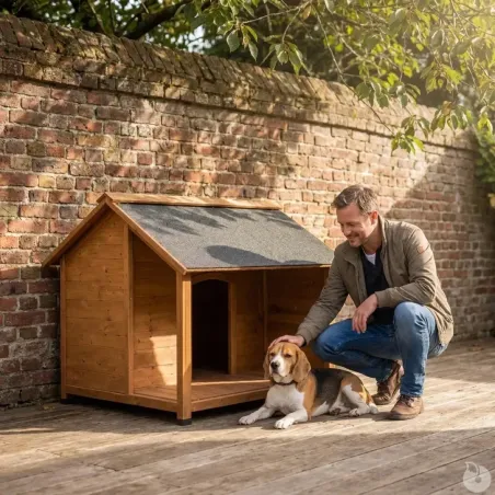 Niche en Bois pour Chien - Terrasse Épicéa 100x90x82cm