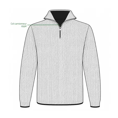 Pull camionneur gris Carmel - 70% acrylique 30% laine