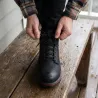 Bottes Grass cuir noir imperméables - Semelle PU