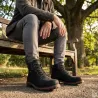 Bottes Grass cuir noir imperméables - Semelle PU