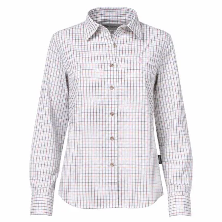 Chemise femme élégante carreaux coton ocre XS-2XL