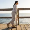 Sandales Psik cuir crème femme - Confort & élégance