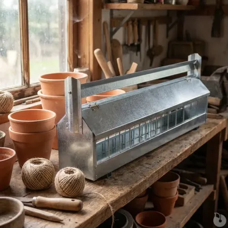 Mangeoire 1m à rouleau anti-perchage pour pigeons