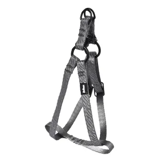 Harnais nylon gris réfléchissant 50-65 cm réglable