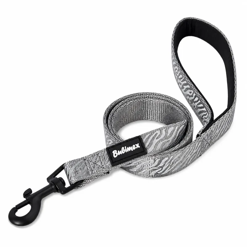 Laisse chien réfléchissante 100 cm - Gris sécurité
