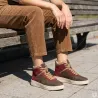 Baskets montantes femme bordeaux/vert - Tailles 36 à 41