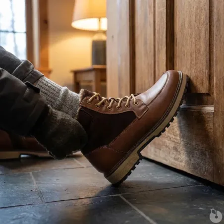 Bottines marron PU microfibre - Confort & résistance