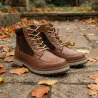 Bottines marron PU microfibre - Confort & résistance