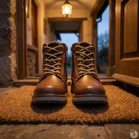 Bottines marron PU microfibre - Confort & résistance