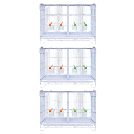 3 cages empilables pour oiseaux avec accessoires inclus
