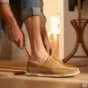 Chaussures bateau homme camel - Tige basse synthétique