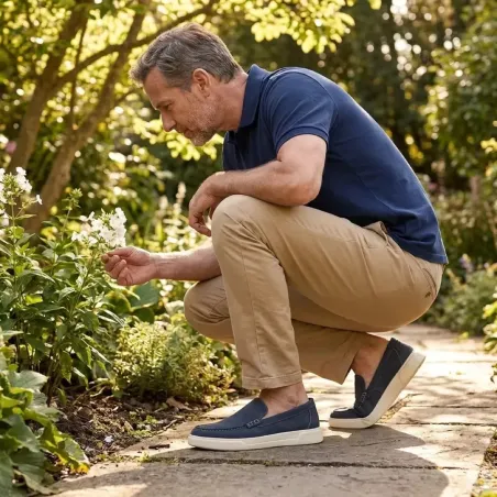 Mocassins bleus respirants pour éleveurs et jardiniers