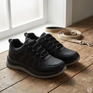 Chaussures homme noires synthétiques - Confort urbain