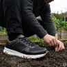Baskets homme noir/marron synthétique - confort quotidien