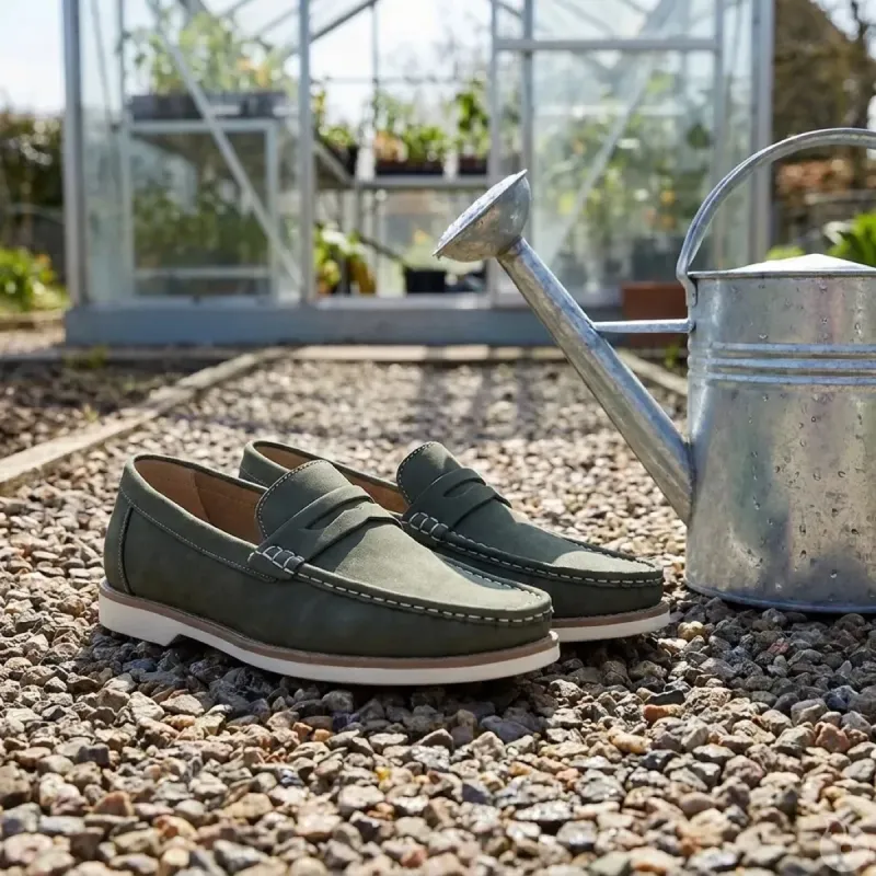 Mocassins homme kaki synthétique - Confort et style