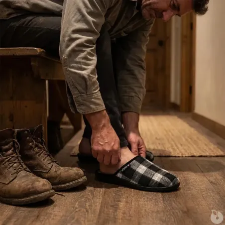 Chaussons Walter gris homme - Confort Airflex & détente