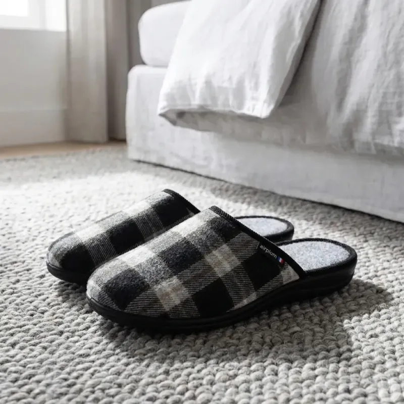Chaussons Walter gris homme - Confort Airflex & détente