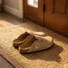 Sabots Ayoka en cuir gris clair pour femme - Pog