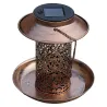 Lanterne solaire mangeoire 2-en-1 Ø19x20cm bronze