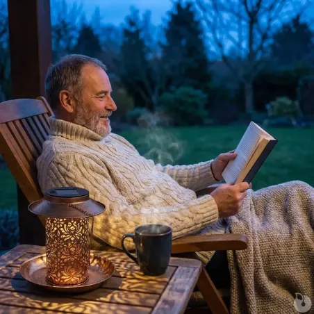 Lanterne solaire mangeoire 2-en-1 Ø19x20cm bronze