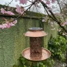 Lanterne solaire mangeoire 2-en-1 Ø19x20cm bronze