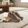Baskets outdoor beige lacets + zip latéral 37-41