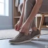 Baskets outdoor beige lacets + zip latéral 37-41