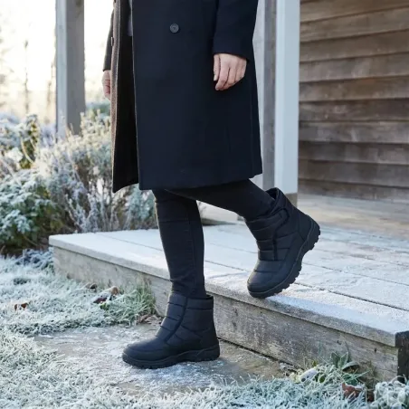 Bottines fourrées femme noires à scratch 36-41