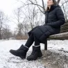 Bottines fourrées femme noires à scratch 36-41