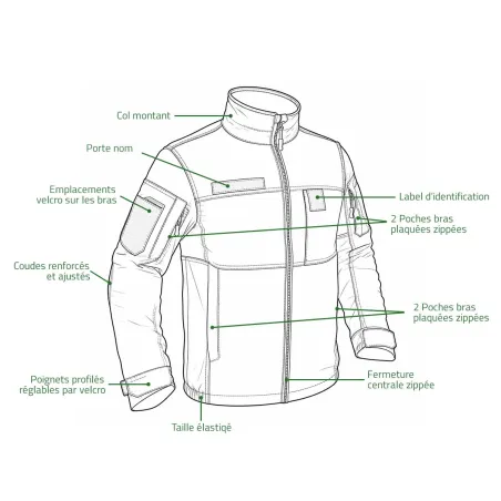 Veste Fighter 8 poches camo - XS à 3XL - Élevage & Jardin