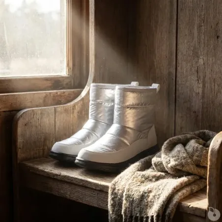 Bottines fourrées femme gris argent - Taille 36 à 41