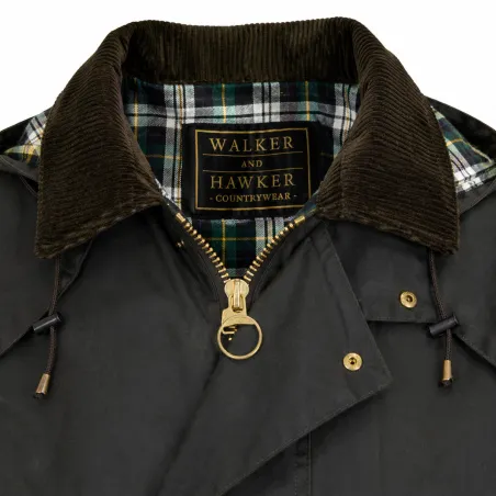 Manteau Walker & Hawkes Waxstock vert - Coton ciré