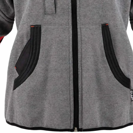 Blouson femme molletonné gris capuche 2 poches XS-2XL