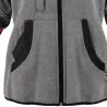 Blouson femme molletonné gris capuche 2 poches XS-2XL