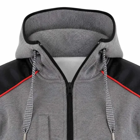 Blouson femme molletonné gris capuche 2 poches XS-2XL