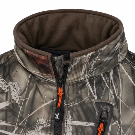 Blouson chasse softshell camo kaki 4 poches S-3XL
