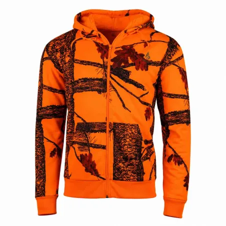 Sweat enfant fluo Treeland zippé polaire vert/orange