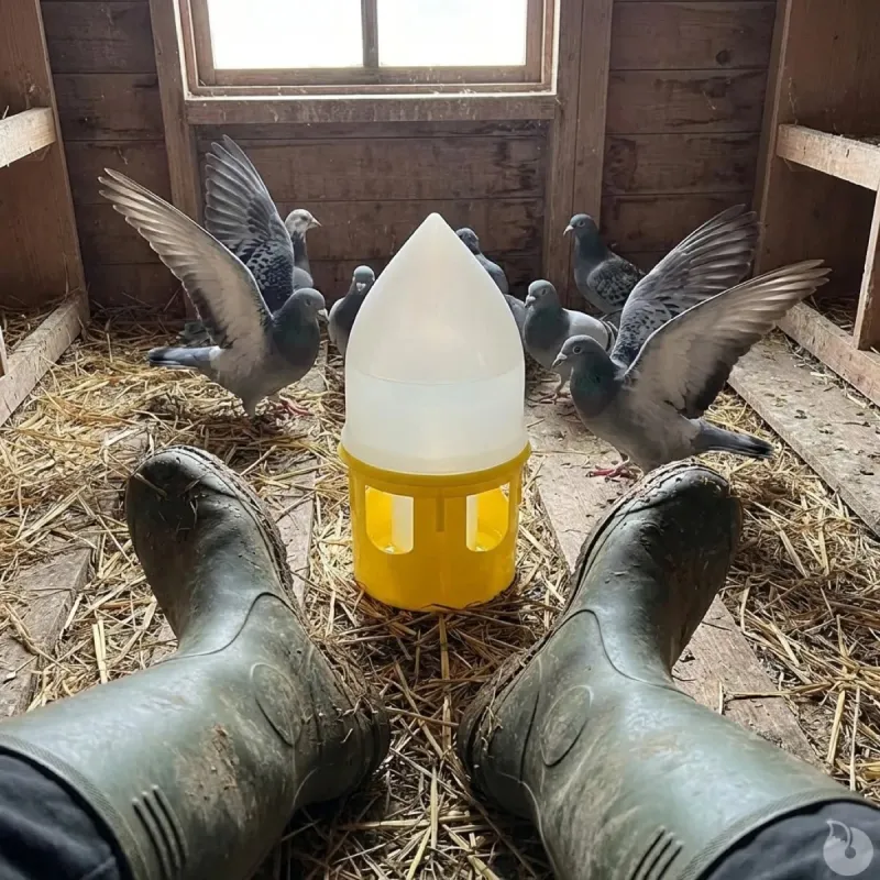 Abreuvoir siphoïde anti-perchage pour pigeons 5L