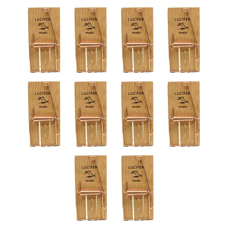 Lot de 10 tapettes à rats en bois 170x75 mm