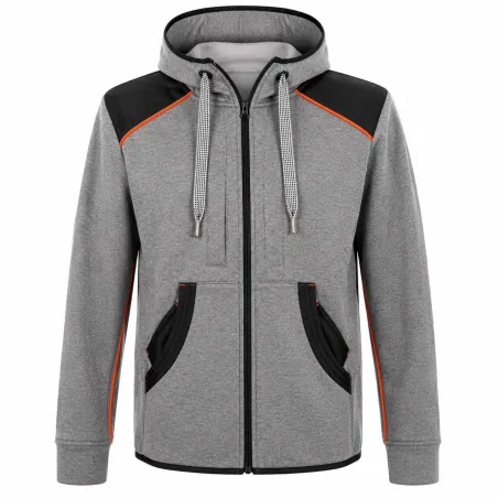 Blouson femme molletonné gris capuche 2 poches XS-2XL